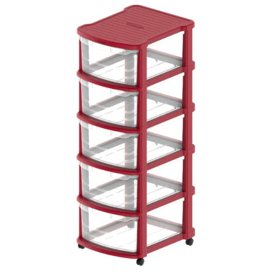Cosmoplast Multipurpose Storage Cabinet with Wheels -5 Tiers
