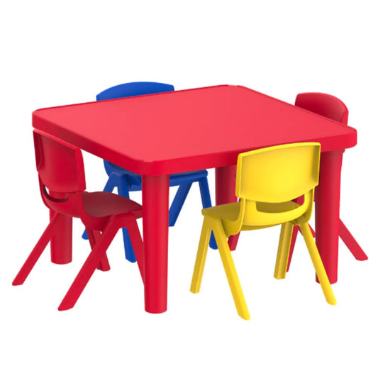 Cosmoplast Kindergarten Table Square + 4 Junior Chairs Deluxe