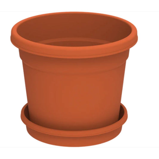 Cosmoplast Round Flowerpot with Tray 8"