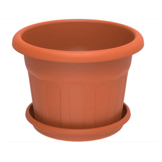 Cosmoplast Round Flowerpot with Tray 28"