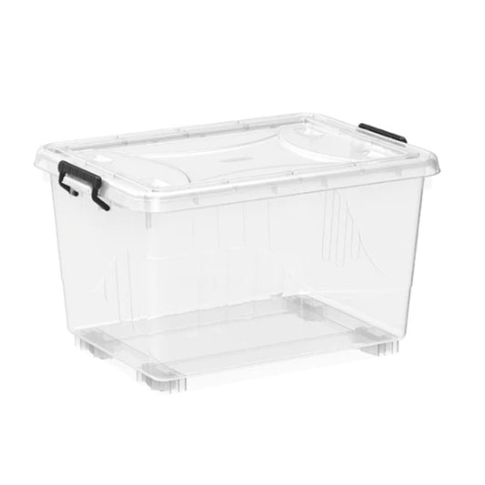 Cosmoplast Anti-aging moisturizer Clear Plastic Storage Box with Wheels & Lockable Lid 33L