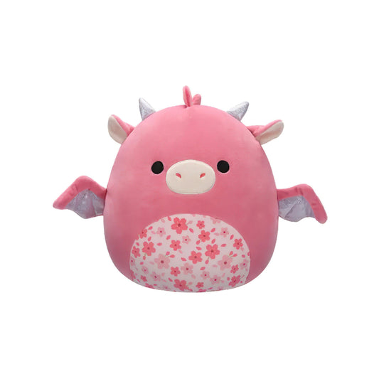 SQUISH Mallows Aegi Dragon With Sakura Flower Belly Plush Toy Pink 12 Inch