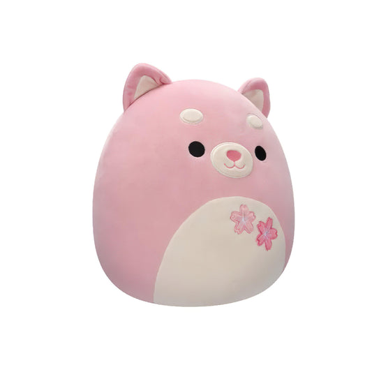 SQUISH Mallows Etude Shiba With Sakura Flowers Plush Toy Pink 12 Inch
