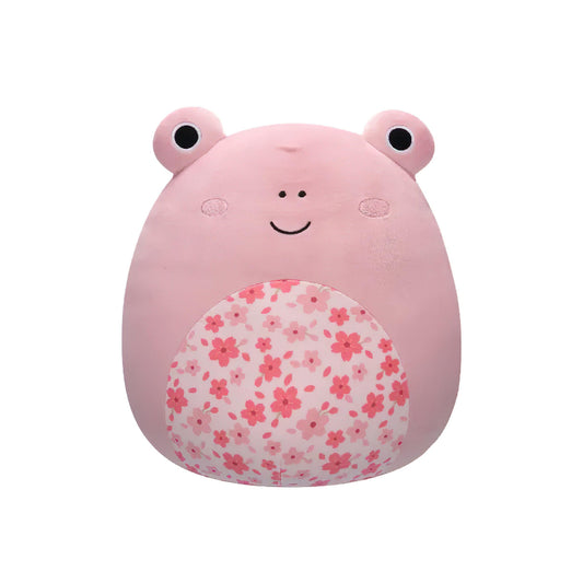 SQUISH Mallows Kline Frog With Sakura Flower Belly Plush Toy Pink 12 Inch