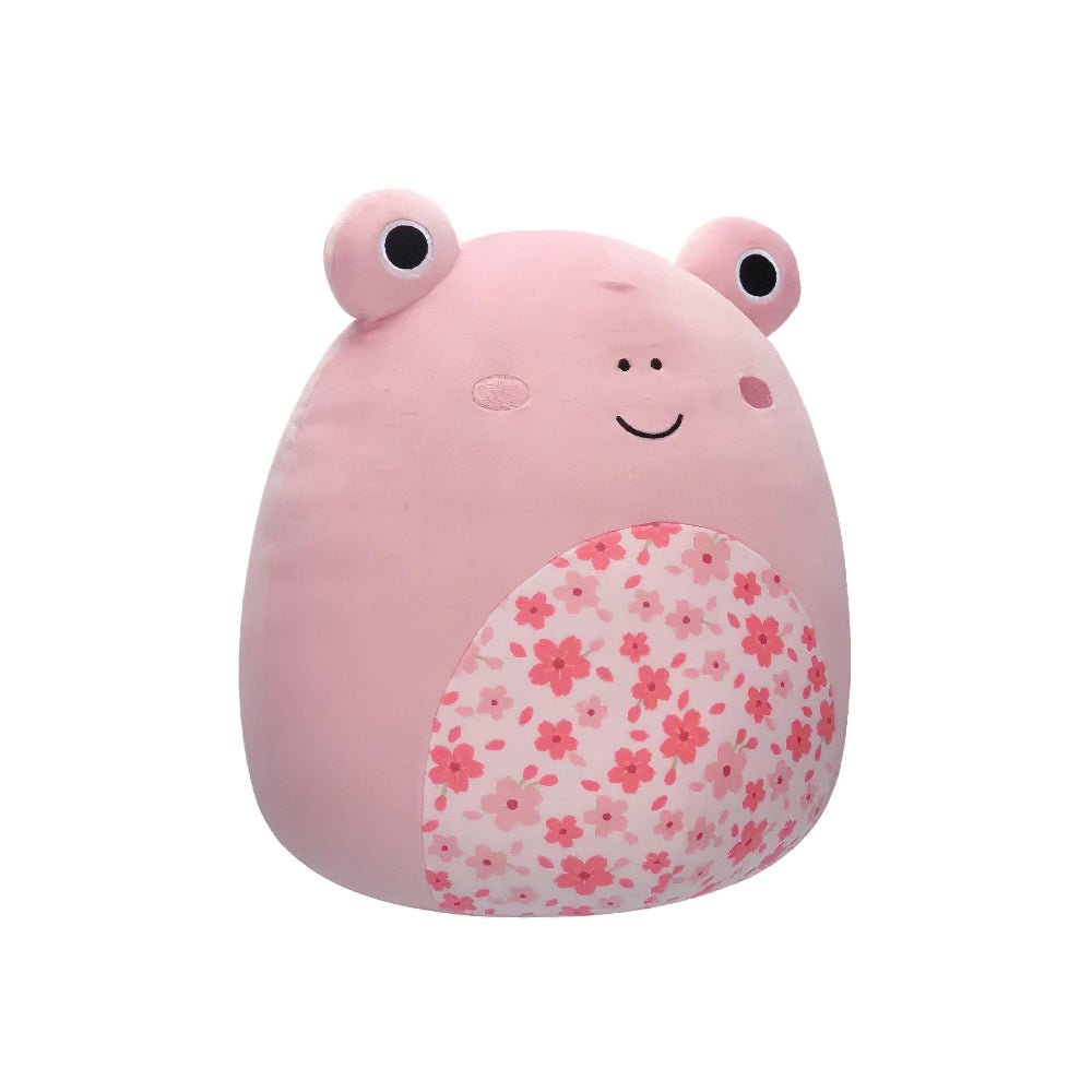 SQUISH Mallows Kline Frog With Sakura Flower Belly Plush Toy Pink 12 Inch