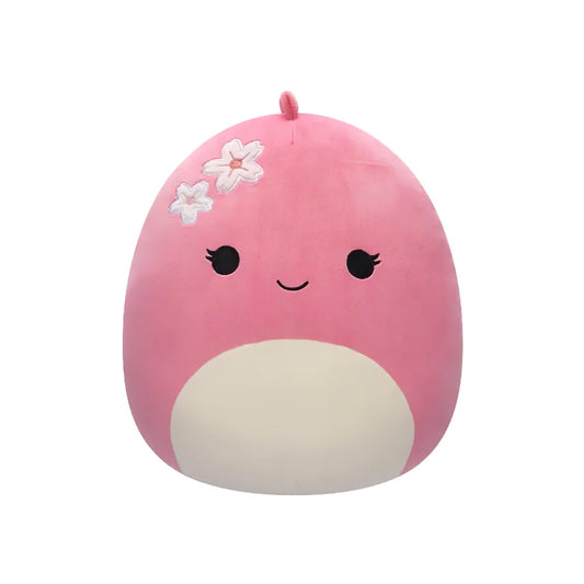 SQUISH Mallows Moira Dinosaur With Sakura Flowers Plush Toy Pink 12 Inch