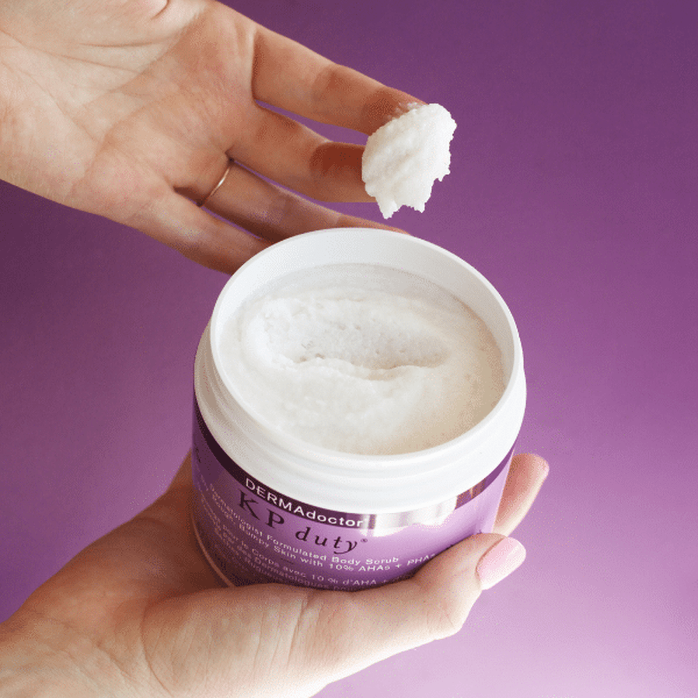 DERMAdoctor KP Duty Exfoliating Body Scrub for Dry, Rough Skin & Keratosis Pilaris with 10% AHAs + BHAs 473g