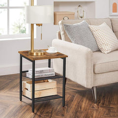 Vasagle LET23X Nightstand Combo with 2 Adjustable Mesh Shelves