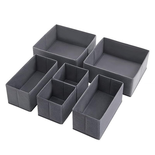Songmics Grey RDZ06G Stylish 6 Fabric Drawer Organizer