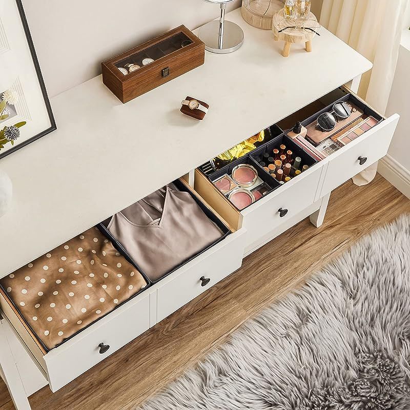 منظم أدراج أنيق من القماش بستة أدراج من سونغميكس، رمادي اللون، موديل RDZ06G