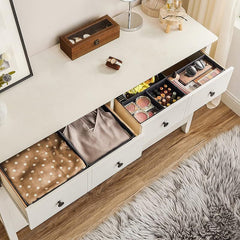 منظم أدراج أنيق من القماش بستة أدراج من سونغميكس، رمادي اللون، موديل RDZ06G