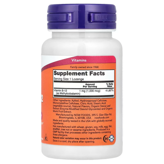 NOW Foods, Methyl B-12, 1,000 mcg, 100 Lozenges