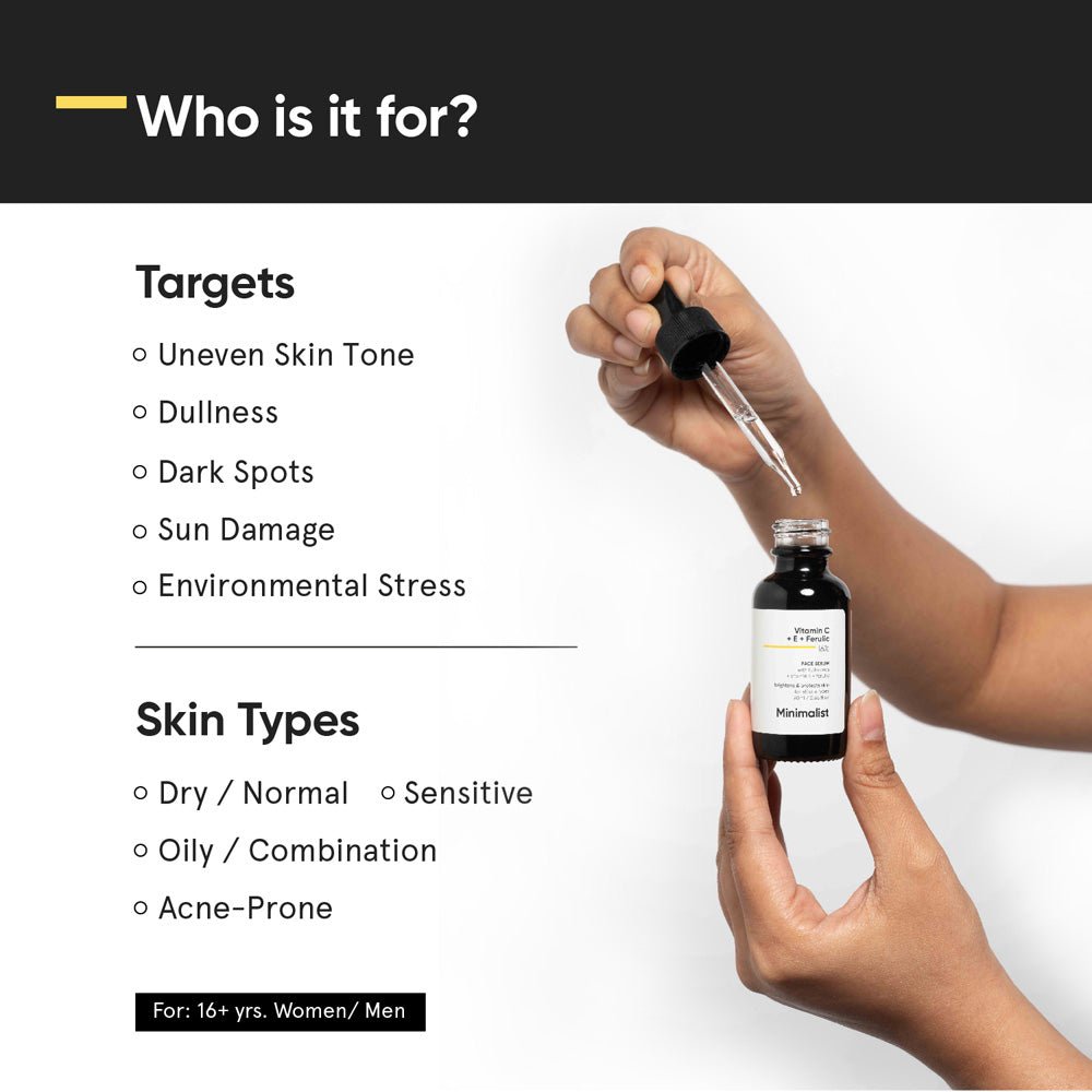 Minimalist 16% Vitamin C Face Serum With Vit E, & Ferulic Acid 20ml
