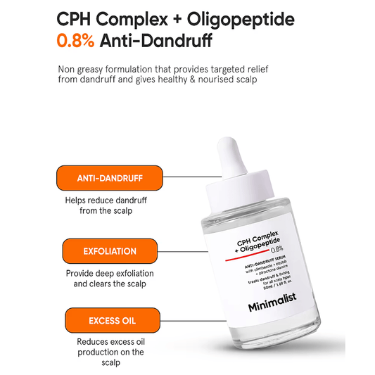 سيروم شعر مضاد للقشرة بتركيبة بسيطة مع مركب CPH وببتيد قليل 0.8%، 50 مل