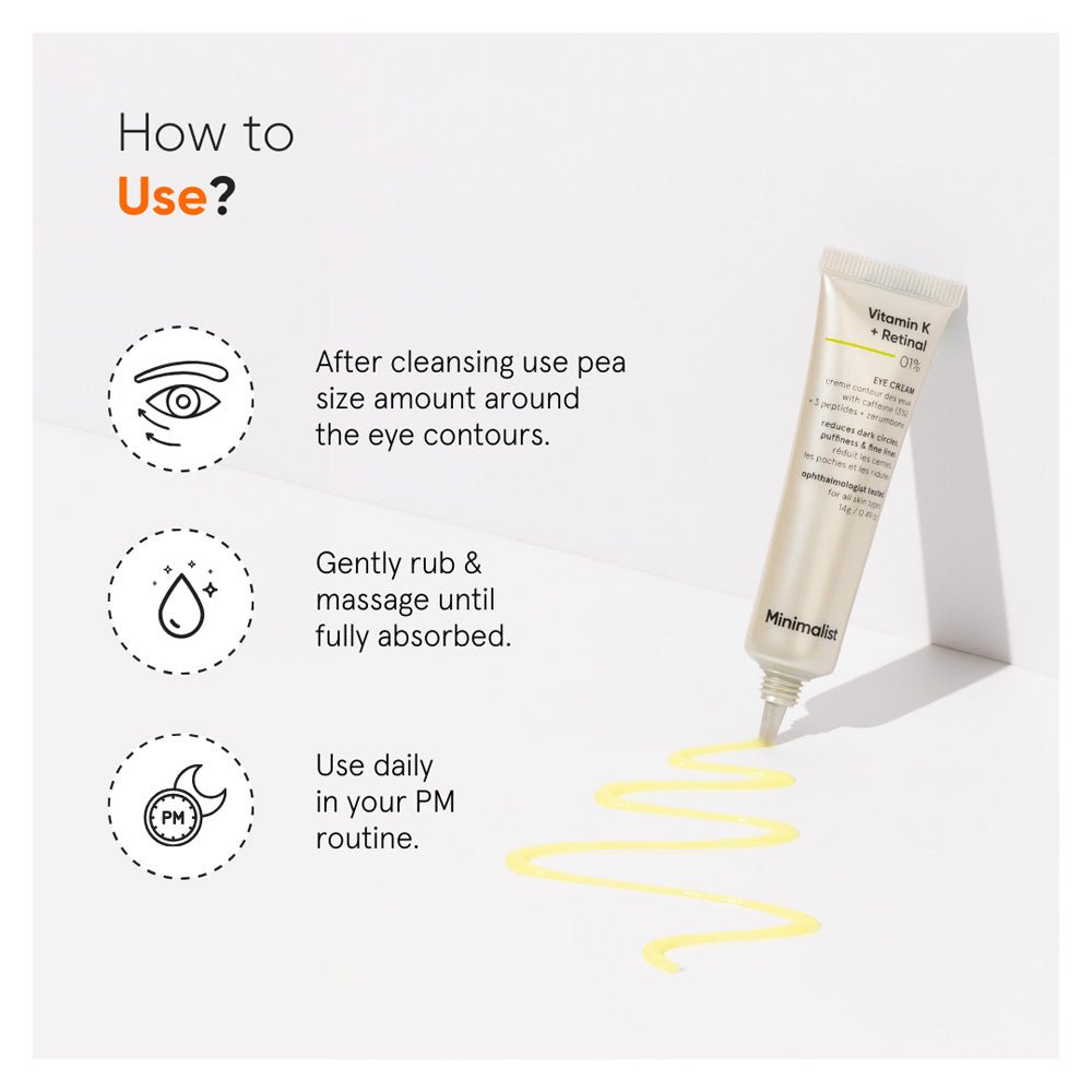 Minimalist Vitamin K + Retinal 01% Under Eye Cream 14 gm