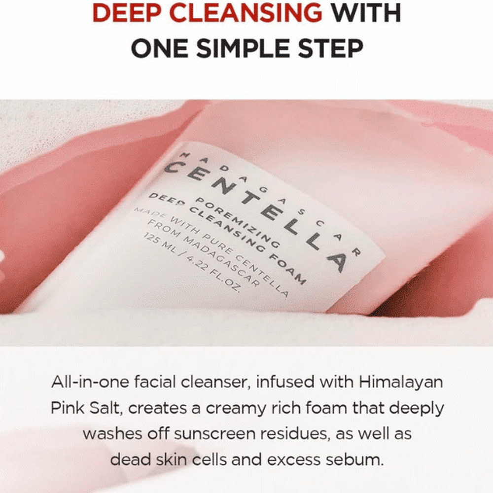 غسول رغوي منظف عميق للمسام من سكين 1004 مدغشقر سنتيلا، 125 مل